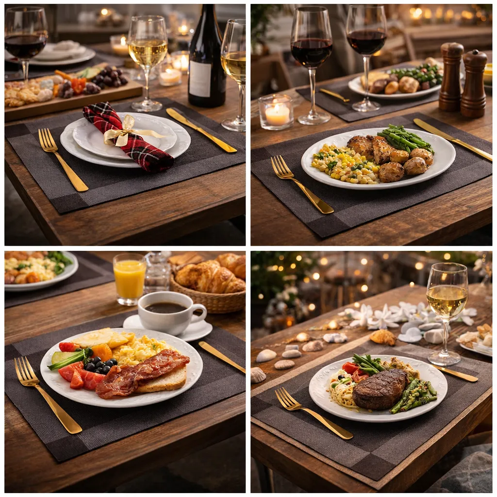 PE2959 Table Mat : Place Mat DK-DARK COFFEE_Lifestyle.webp