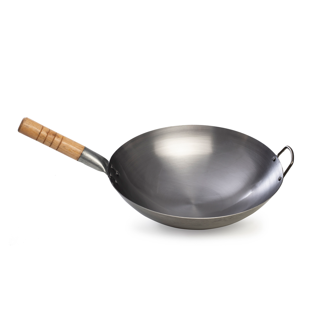 Chinese Wok with wooden Handle36cm